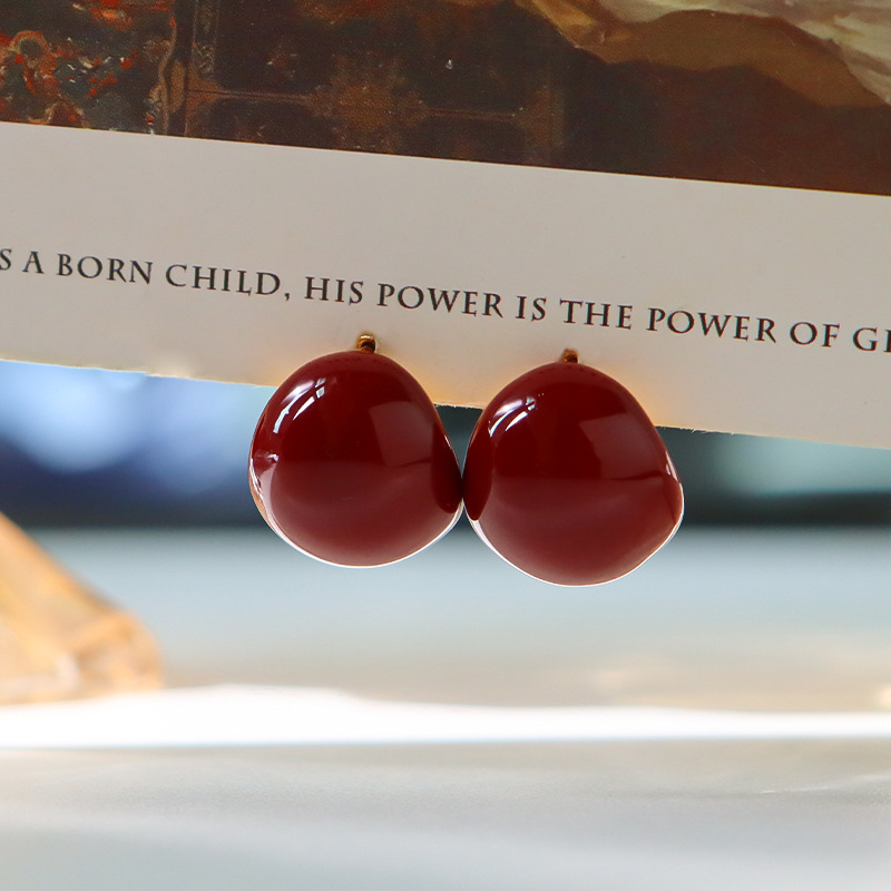 Vintage Charm Enamel Earrings - Image 2