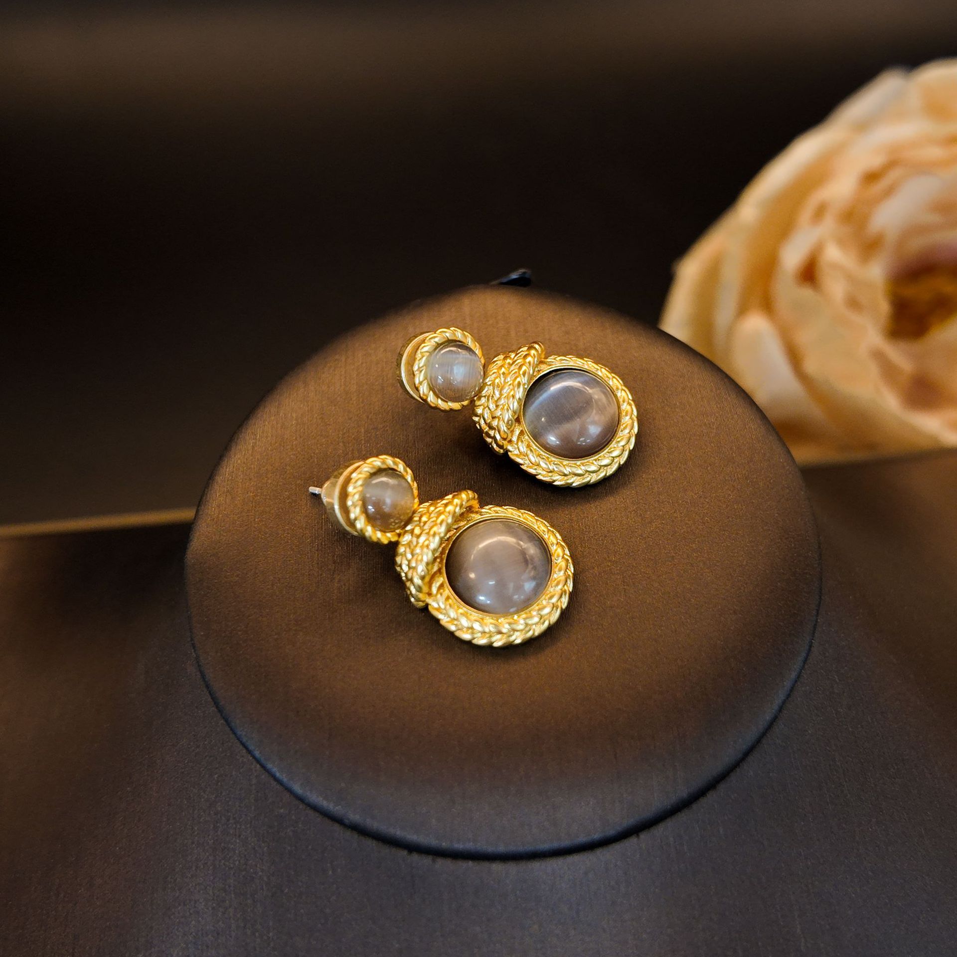 Vintage Charm Floral Studs - Image 2