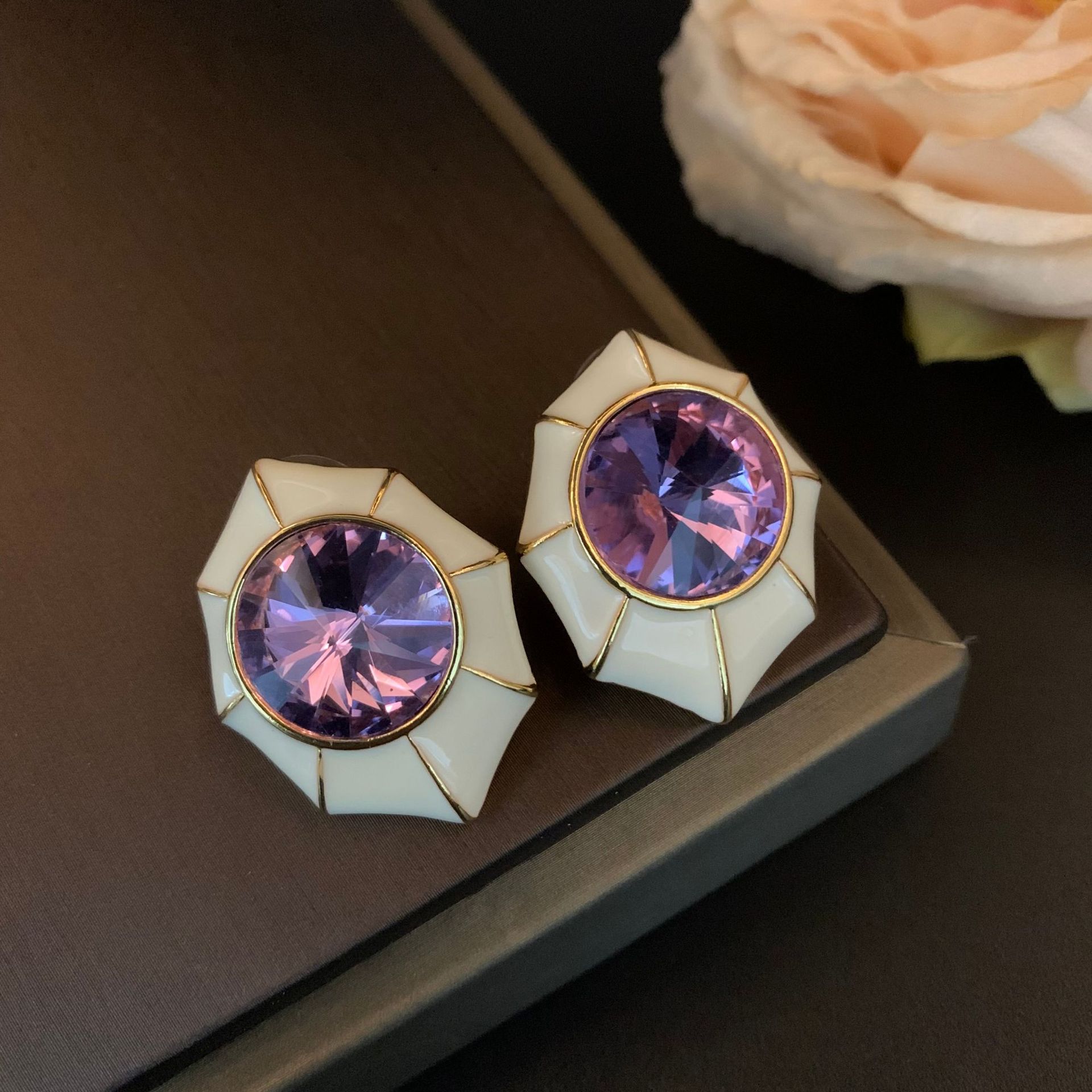 Vintage Charm CZ CZ Studs - Image 2