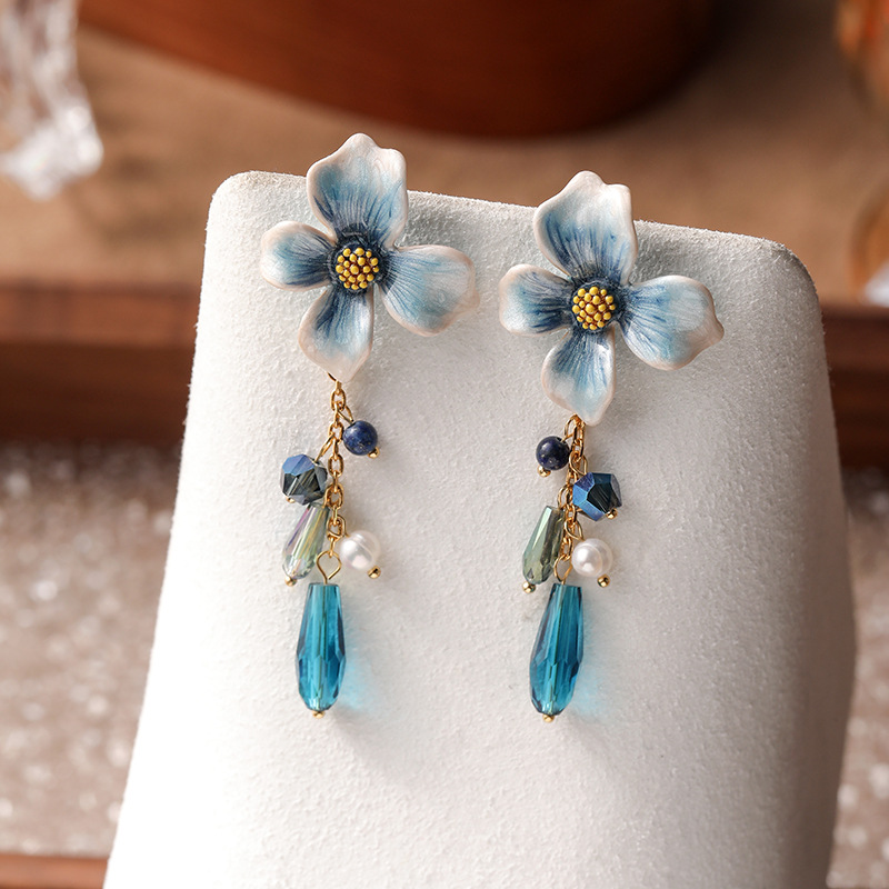 Moonlight Garden Floral S925 Silver Studs - Image 4