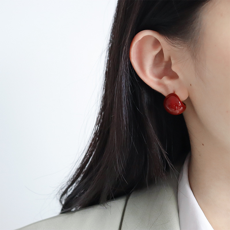 Vintage Charm Enamel Earrings - Image 3