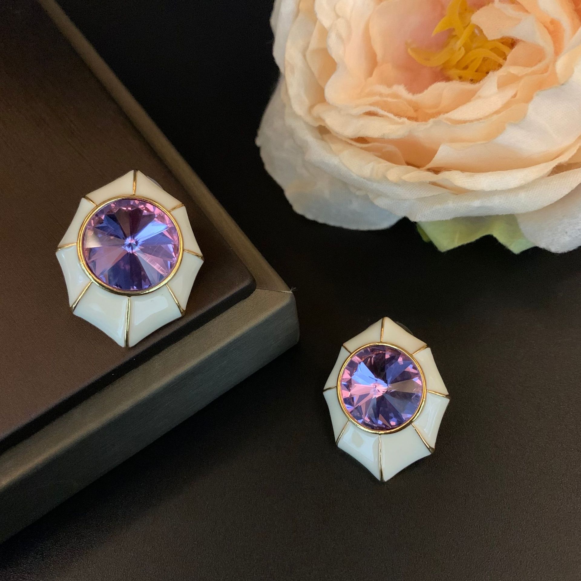 Vintage Charm CZ CZ Studs - Image 3