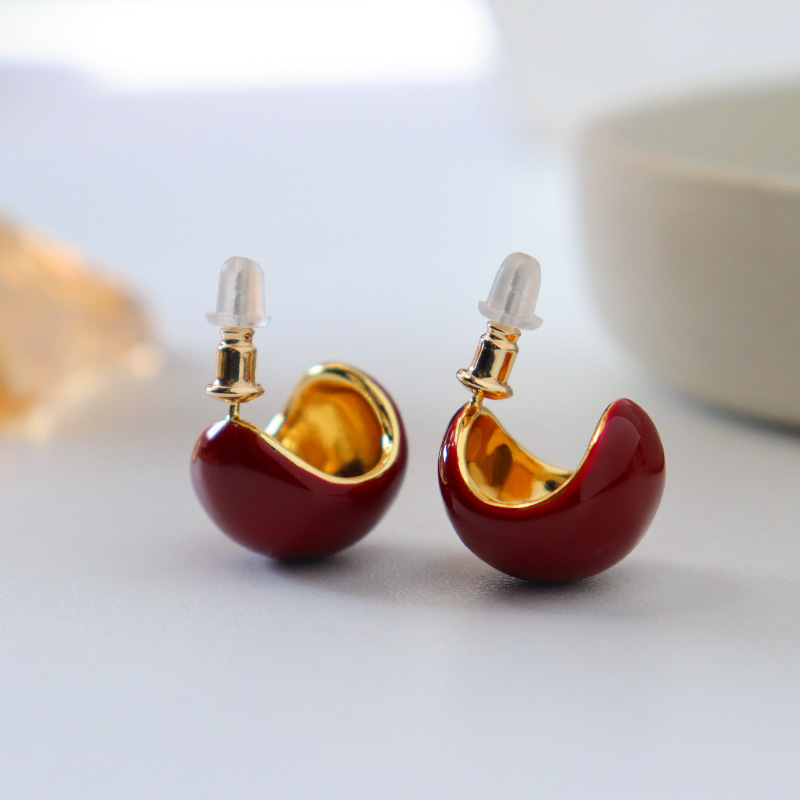 Vintage Charm Enamel Earrings