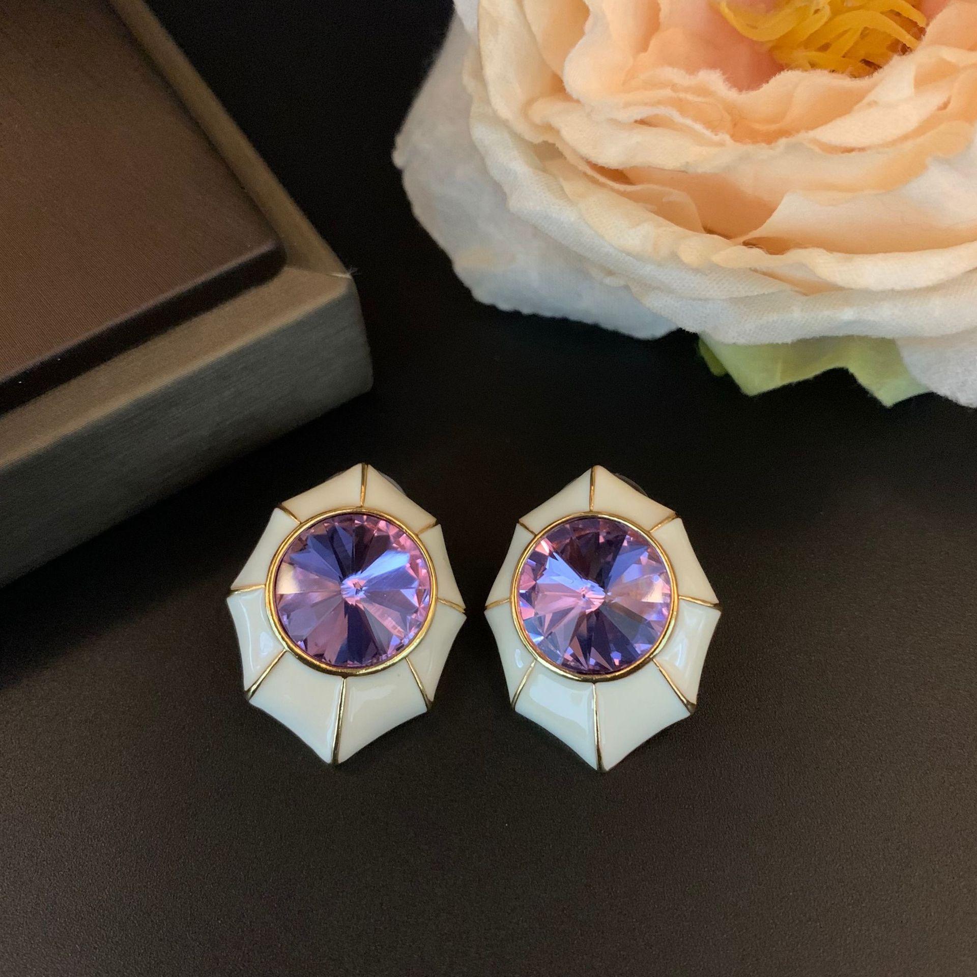 Vintage Charm CZ CZ Studs - Image 4