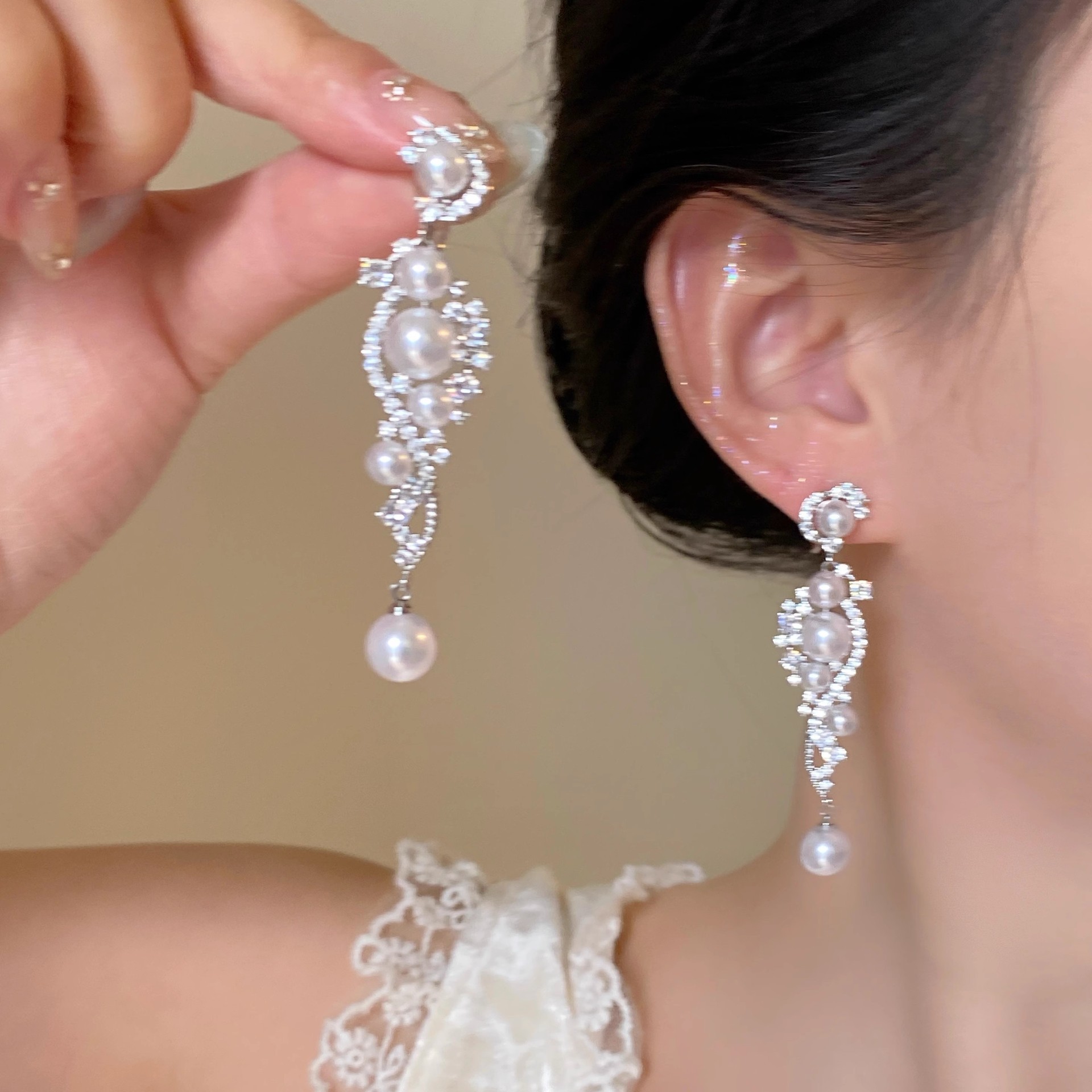 Stellar Glow Pearl Pearl Studs - Image 2