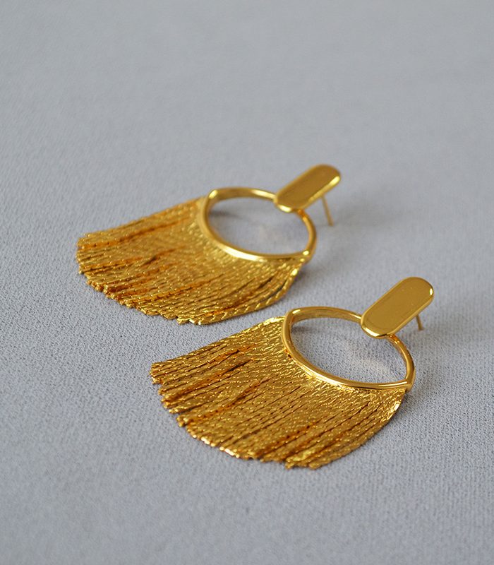 Stellar Glow Tassel S925 Silver Earrings