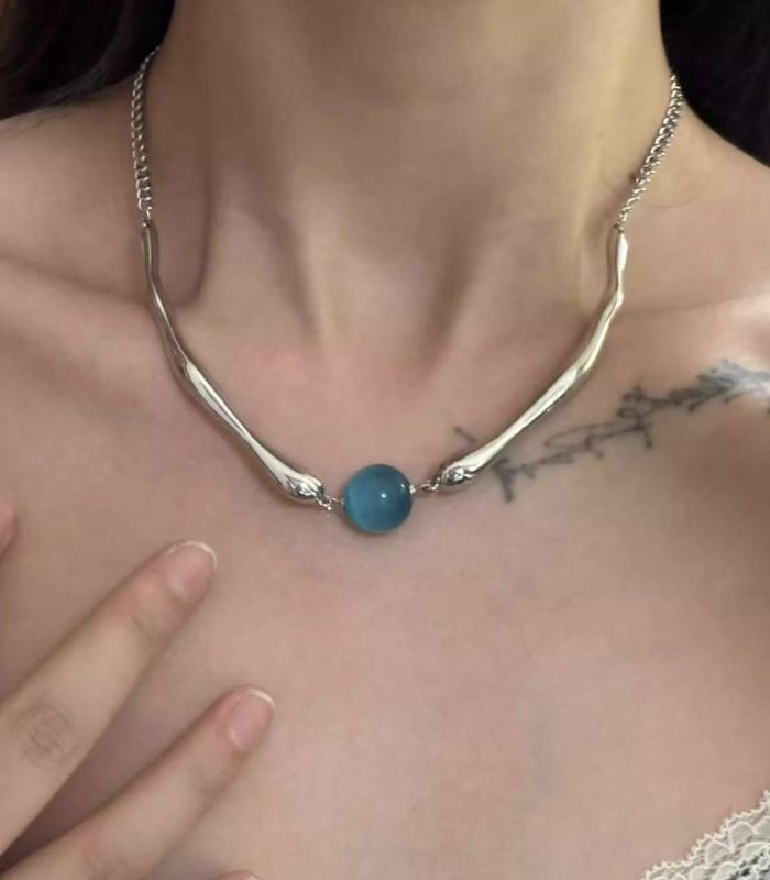 Ocean Whisper Cat-Eye Necklace