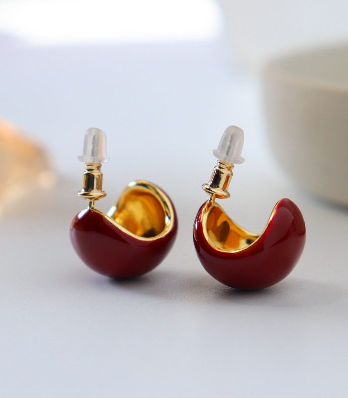 Vintage Charm Enamel Earrings